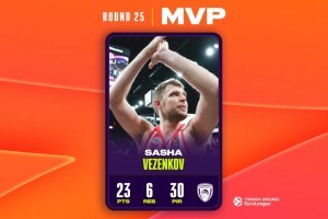 Euroleague Round 25 MVP: Sasha Vezenkov, Olympiacos Piraeus