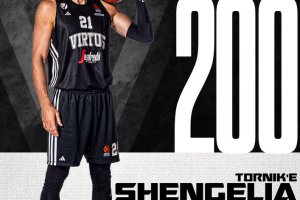 Toko Shengelia festeggia le 200 partite con la Virtus Bologna