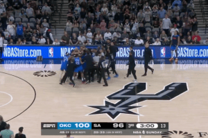Thunder-Spurs scuffle leads to ejections for Dort, Williams, and Champagnie