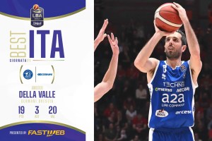 Amedeo Della Valle è Best ITA Fastweb della 21ª giornata della Serie A Unipol 2024/25
