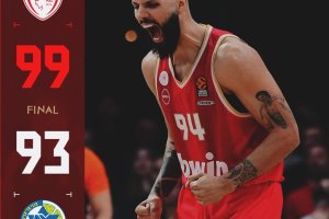 Olympiacos beats Maccabi 99-93 to finish first in EuroLeague regular season
