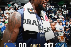 Minnesota si riscatta: 117-93 sui Warriors senza Curry e serie sull’1-1