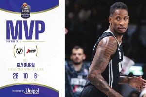 Will Clyburn è l’MVP Unipol della 30ª giornata della Serie A Unipol 2024/25
