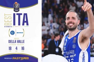 Amedeo Della Valle è Best ITA Fastweb della 30ª giornata della Serie A Unipol 2024/25