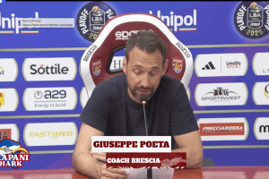 “Non ho mai parlato di arbitri”. Peppe Poeta passa oltre la domanda in sala stampa