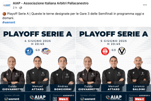 LBA Playoffs 2025, le terne di gara-3. Giovannetti e Attard due volte in campo in 24 ore