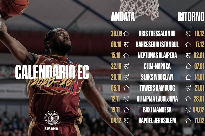 Reyer Venezia calendario EuroCup