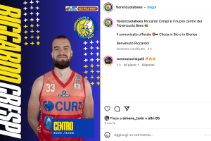 Riccardo Crespi è il nuovo centro dei Fiorenzuola Bees