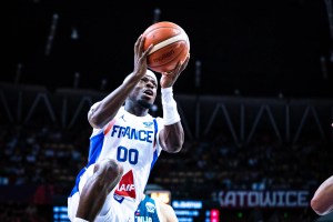 Sylvain Francisco greets Luka Doncic then scores. And Slovenia goes wild