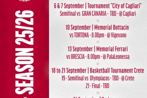 Olimpia Milano Pre-Season 2025-2026, ecco il calendario ufficiale
