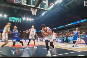 Serbia’ Vasilije Micic left the court in the first half of the fourth quarter