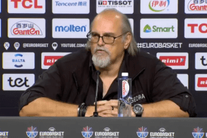 Aleksandar Dzikic. The response in the press room is sarcastic.