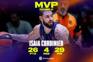 EuroLeague Round 11 MVP: Isaia Cordinier, Anadolu Efes Istanbul