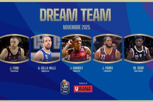 Dream Team UMANA del mese di novembre LBA: ecco i cinque giocatori inseriti