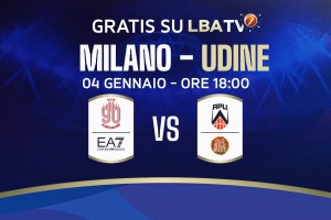 Olimpia Milano-Udine disponibile gratuitamente su LBATV