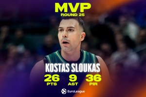 EuroLeague, Kostas Sloukas MVP of the round 25