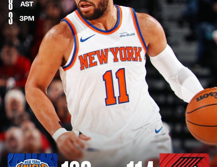 Knicks Trail Blazers 123-114 Brunson