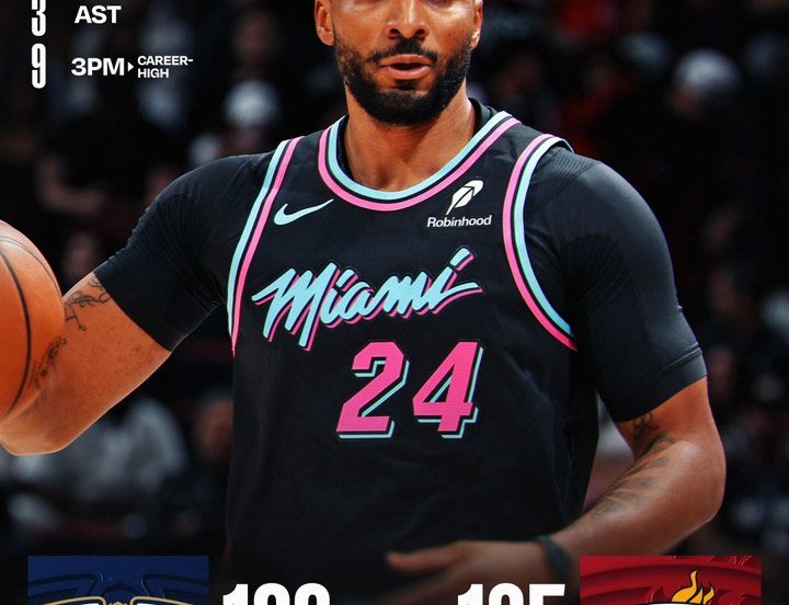 Miami Heat New Orleans Pelicans Powell 9 triple 125-106
