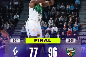 Lo Zalgiris Kaunas mostra i muscoli con l’asse Francisco-Wright, netto successo in casa dell’ASVEL