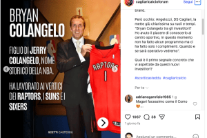 Bryan Colangelo visits Cagliari: Unipol Domus stop and “NBA vibes”