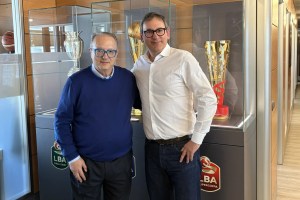 Il Presidente LBA Maurizio Gherardini incontra Fabrice Jouhaud, direttore generale LNB