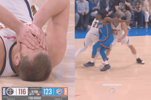 Dort hits Jokic, the commentator shouts “Are you kidding me”… but it’s all true