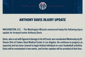 Wizards, aggiornamento sulle condizioni di Anthony Davis