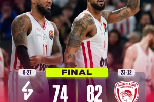 EuroLeague Round 35 | L’ASVEL lotta, ma vince l’Olympiacos con un grande Vezenkov