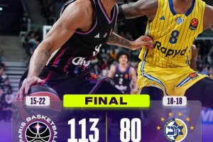 Euroleague Round 37: Robinson on fire, il Paris Basketball domina per 40′ contro il Maccabi tel Aviv