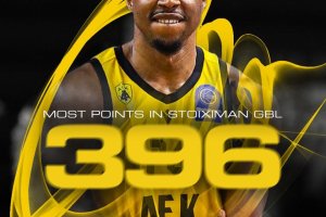 AEK, omaggio a Frank Bartley: è lui il miglior realizzatore della regular season in Stoiximan GBL