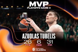 EuroLeague Playoff Game 3 MVP: Azuolas Tubelis, Zalgiris Kaunas