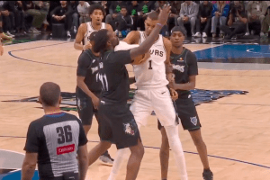 Victor Wembanyama ejected in Game 4 after elbow on Naz Reid as Wolves tie series