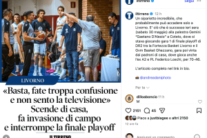 Livorno, invade il campo durante la finale: “Fate troppa confusione”