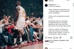 Codi Miller-McIntyre saluta la Stella Rossa: ora lo attende l’Olympiacos