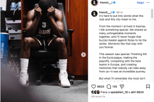 Sylvain Francisco emotionally bids farewell to Zalgiris Kaunas