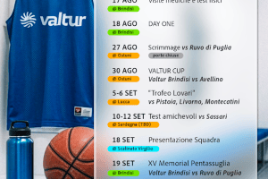 Valtur Brindisi, definito il programma della preseason 2026/27