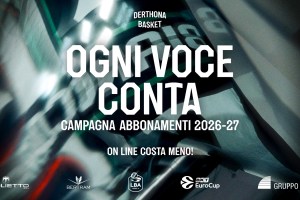“Ogni Voce Conta”, da domani al via la Campagna Abbonamenti del Derthona Basket