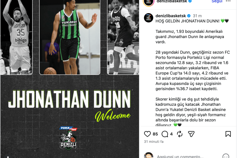 Jhonathan Dunn Denizli Basket