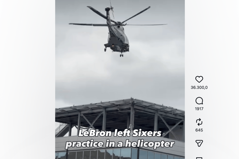 LeBron James elicottero