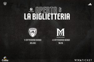 Aperta la biglietteria per le sfide con Olympiacos e Maxima Roma al PalaDozza