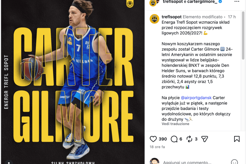 Carter Gilmore Trefl Sopot